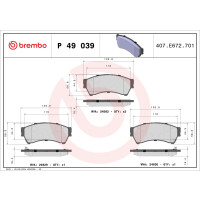 Bremsbelagsatz Scheibenbremse 18 mm BREMBO passend...