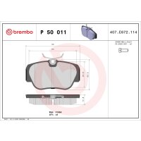 Bremsbelagsatz Scheibenbremse 18 mm BREMBO für...