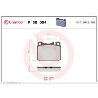 Brake pad set disc brake 18 mm BREMBO for MERCEDES-BENZ...