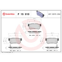 Bremsbelagsatz Scheibenbremse 15 mm BREMBO für u.a....