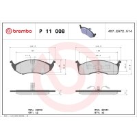 Bremsbelagsatz Scheibenbremse 19 mm BREMBO für u.a....