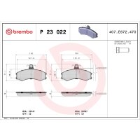 Brake pad set disc brake 19 mm BREMBO for FIAT DUCATO and...