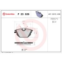 Bremsbelagsatz Scheibenbremse 14 mm BREMBO für u.a....