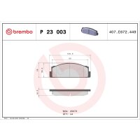 Brake pad set disc brake 17 mm BREMBO suitable for e.g....