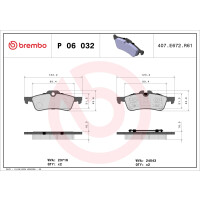 Bremsbelagsatz Scheibenbremse 16 mm BREMBO für u.a....