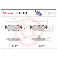 Brake pad set disc brake 18 mm BREMBO suitable for e.g....