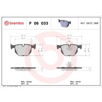 Bremsbelagsatz Scheibenbremse 17 mm BREMBO passend...