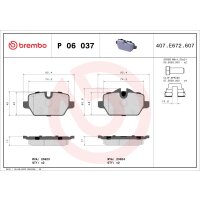 Brake pad set disc brake 17 mm BREMBO suitable for e.g....