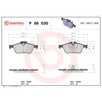 Bremsbelagsatz Scheibenbremse 18 mm BREMBO für u.a....
