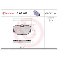 Bremsbelagsatz Scheibenbremse 17 mm BREMBO passend...