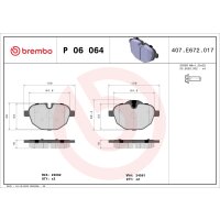 Brake pad set disc brake 18 mm BREMBO suitable for e.g....