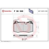 Bremsbelagsatz Scheibenbremse 15 mm BREMBO für u.a....