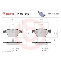 Brake pad set disc brake 20 mm BREMBO suitable for e.g....
