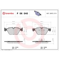 Brake pad set disc brake 20 mm BREMBO suitable for e.g....