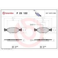 Brake pad set disc brake 18 mm BREMBO suitable for e.g....