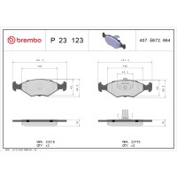 Brake pad set disc brake 18 mm BREMBO suitable for e.g....