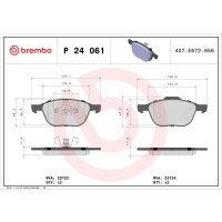 Brake pad set disc brake 18 mm BREMBO suitable for e.g....
