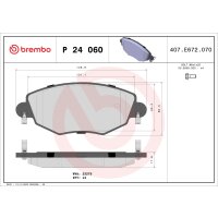 Brake pad set disc brake 18 mm BREMBO for FORD MONDEO and...
