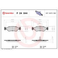 Bremsbelagsatz Scheibenbremse 18 mm BREMBO für u.a....
