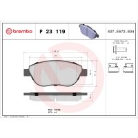 Brake pad set disc brake 19 mm BREMBO suitable for e.g....