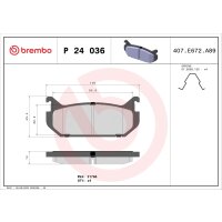 Bremsbelagsatz Scheibenbremse 15 mm BREMBO für u.a....