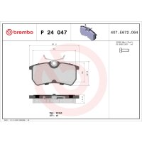 Bremsbelagsatz Scheibenbremse 14 mm BREMBO für u.a....