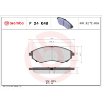 Brake pad set disc brake 18 mm BREMBO for e.g. CHEVROLET...