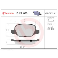 Brake pad set disc brake 17 mm BREMBO for e.g. ALFA ROMEO...