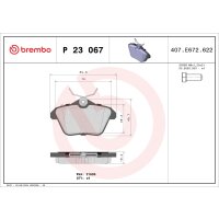 Brake pad set disc brake 17 mm BREMBO for e.g. ALFA ROMEO...