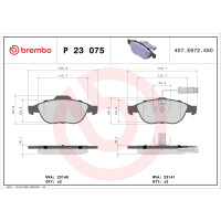 Brake pad set disc brake 19 mm BREMBO for e.g. ALFA ROMEO...