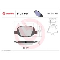 Brake pad set disc brake 14 mm BREMBO for e.g. LANCIA...