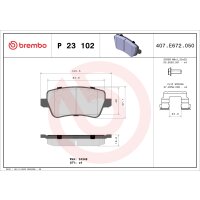 Brake pad set disc brake wear warning contact 17 mm...