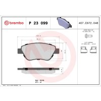 Brake pad set disc brake 18 mm BREMBO suitable for e.g....