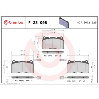 Bremsbelagsatz Scheibenbremse 16 mm BREMBO für u.a....