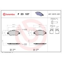 Brake pad set disc brake 18 mm BREMBO for FIAT PANDA and...