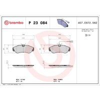 Bremsbelagsatz Scheibenbremse 20 mm BREMBO für u.a....