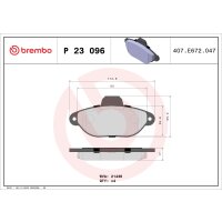 Brake pad set disc brake 17 mm BREMBO for FIAT PUNTO and...