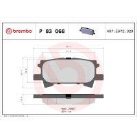 Brake pad set disc brake 15 mm BREMBO suitable for e.g....