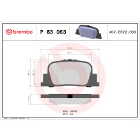 Bremsbelagsatz Scheibenbremse 15 mm BREMBO für u.a....