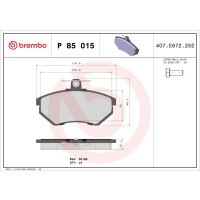 Brake pad set disc brake 16 mm BREMBO suitable for e.g....