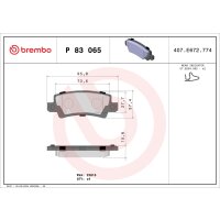 Brake pad set disc brake 16 mm BREMBO for e.g. TOYOTA...