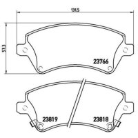 Brake pad set disc brake 18 mm BREMBO for e.g. TOYOTA...