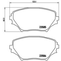 Brake pad set disc brake 17 mm BREMBO suitable for e.g....
