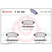 Bremsbelagsatz Scheibenbremse 16 mm BREMBO für u.a....