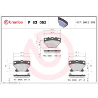 Brake pad set disc brake 14 mm BREMBO suitable for e.g....