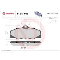 Brake pad set disc brake 20 mm BREMBO for e.g. VW...