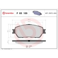 Bremsbelagsatz Scheibenbremse 16 mm BREMBO für u.a....