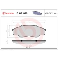 Brake pad set disc brake 16 mm BREMBO suitable for TOYOTA...