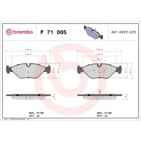 Brake pad set disc brake 20 mm BREMBO suitable for e.g....