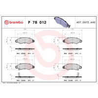 Brake pad set disc brake 15 mm BREMBO for SUZUKI SWIFT...